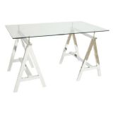 A Frame Glass Top Desk